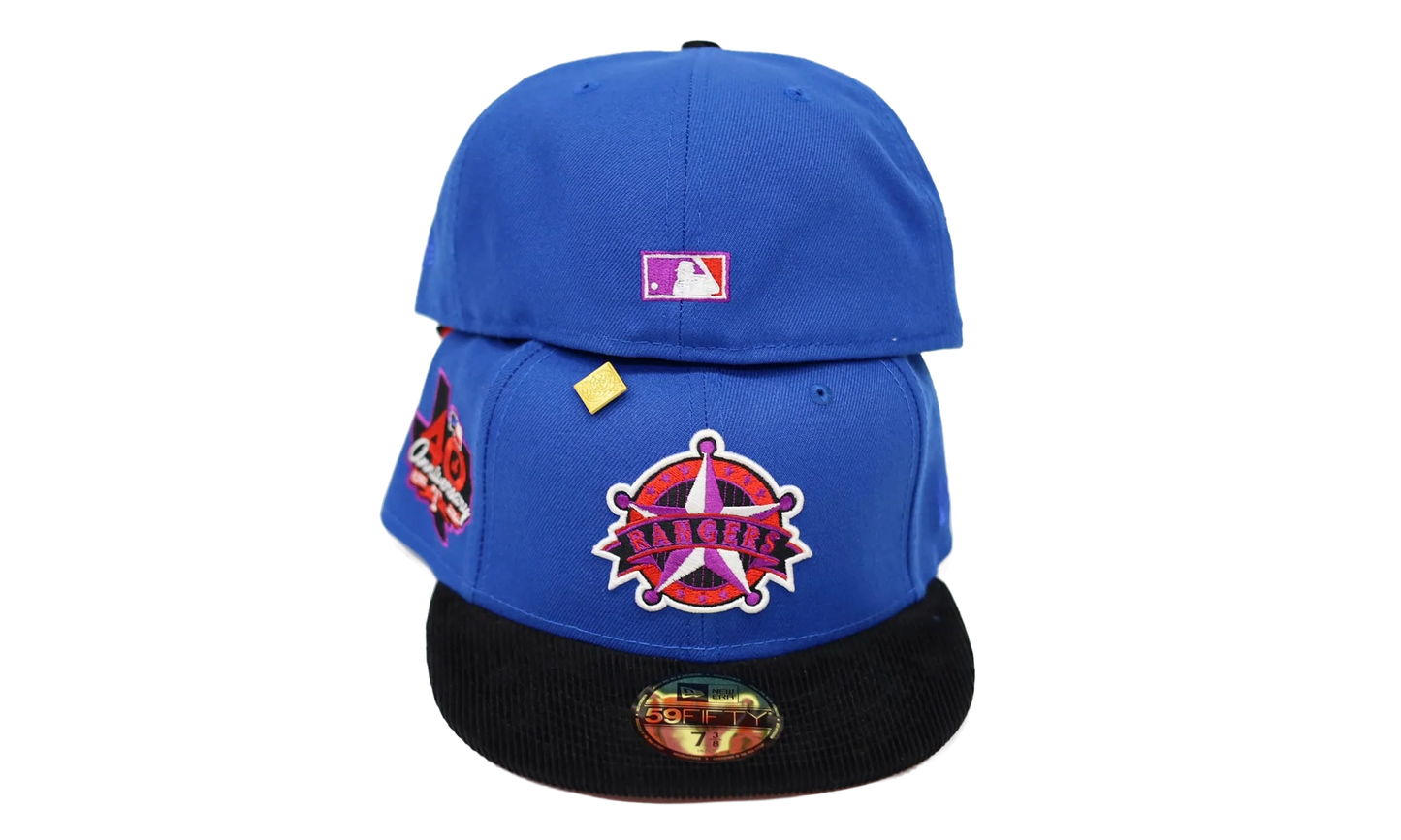 59FIFTY Texas Rangers 40th Anniversary Fitted Hat "Blue / Black - Corduroy Visor" NE397