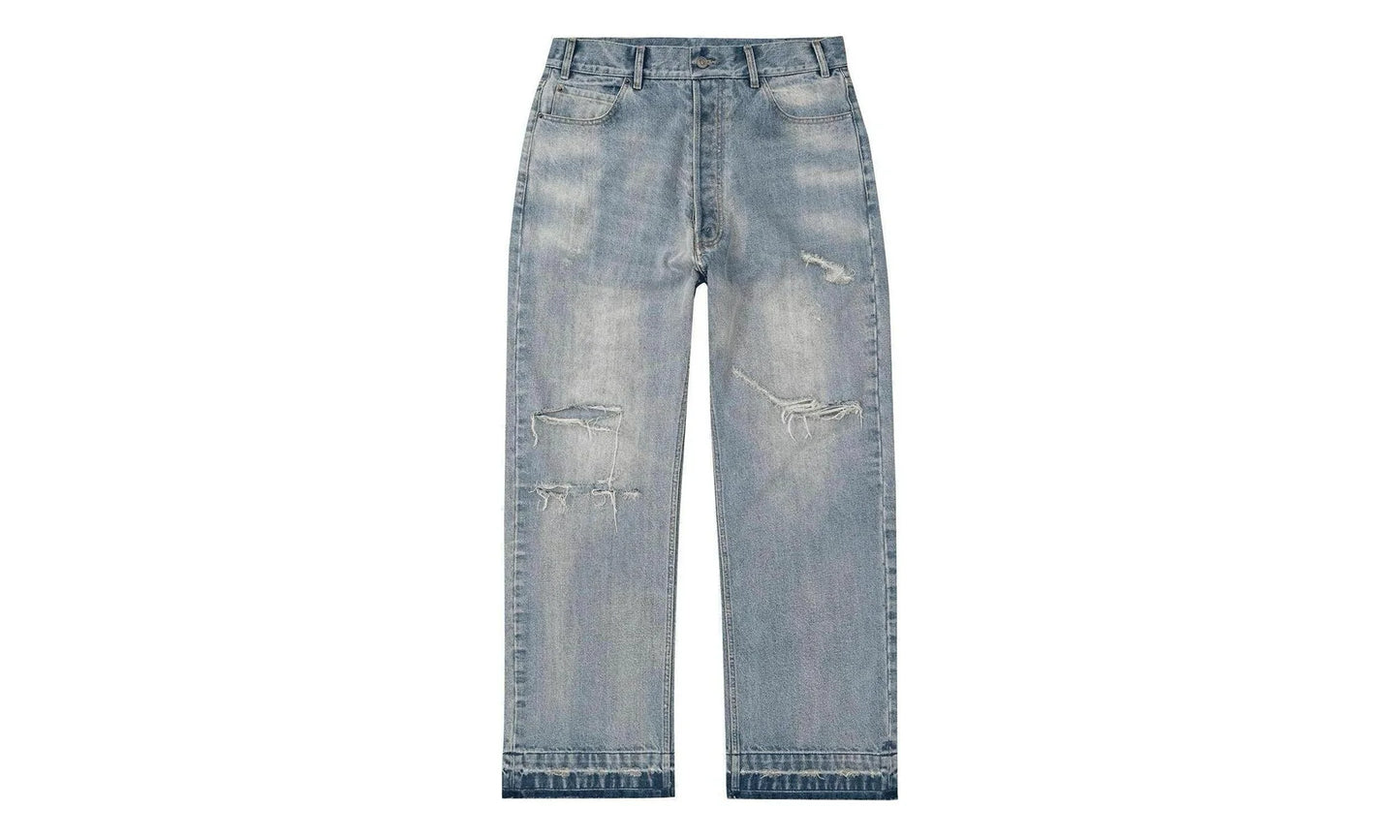 Thrashed Baggy Denim Pants "Blue" BS92