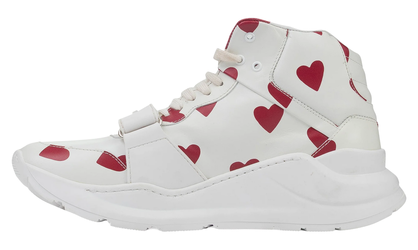 Regis Heart Print High-Top Sneaker WMNS "White" BRB WHT SNK 69LE 2364