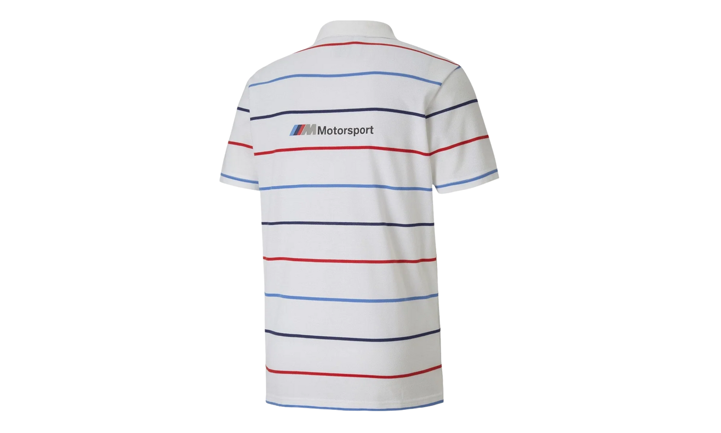 BMW Motorsport Striped Polo "White" 596100 02