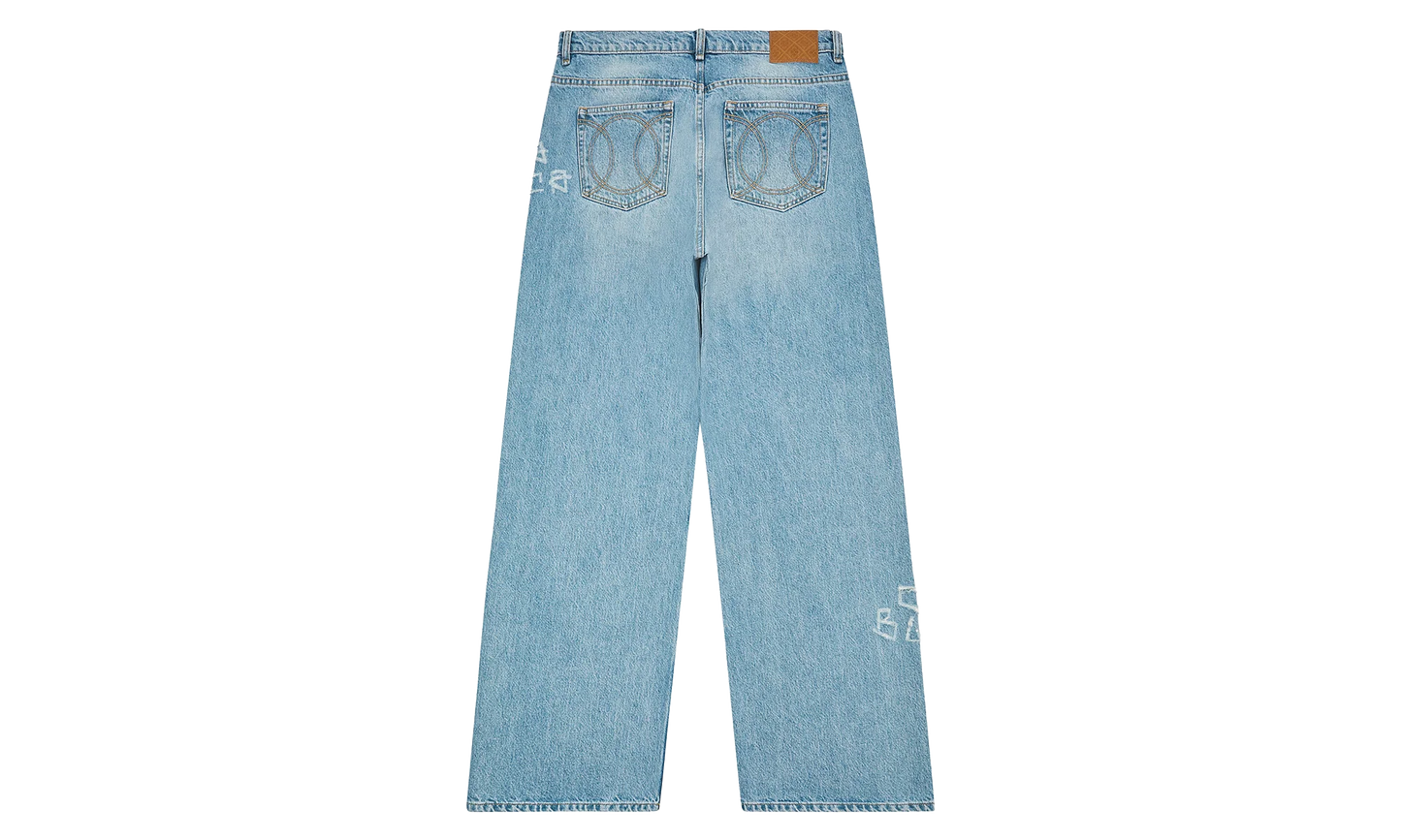 Graffiti Distressed Denim Jeans "Blue" MS25 TR 274 01