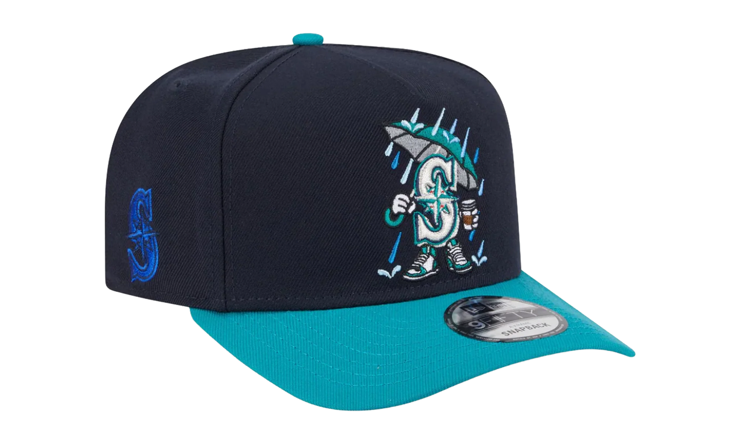 9FIFTY Seattle Mariners Cartoon A Frame Snapback Hat "Navy / Blue" NE378