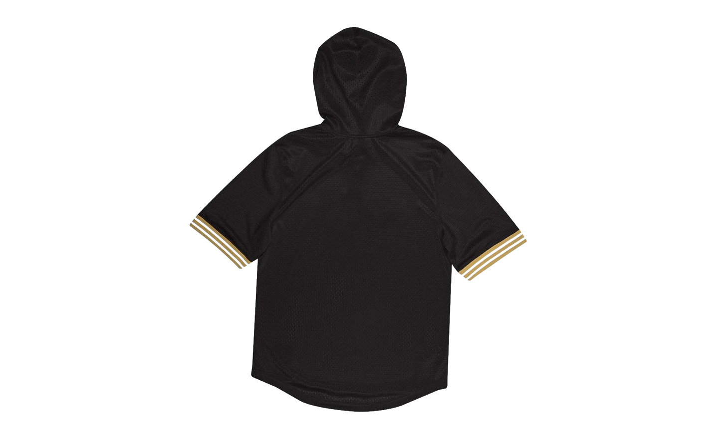 NFL Unbeaten Short Sleeve Mesh Hoodie "New Orleans Saints - Black" MSHSAJ19029 NOSBLCK
