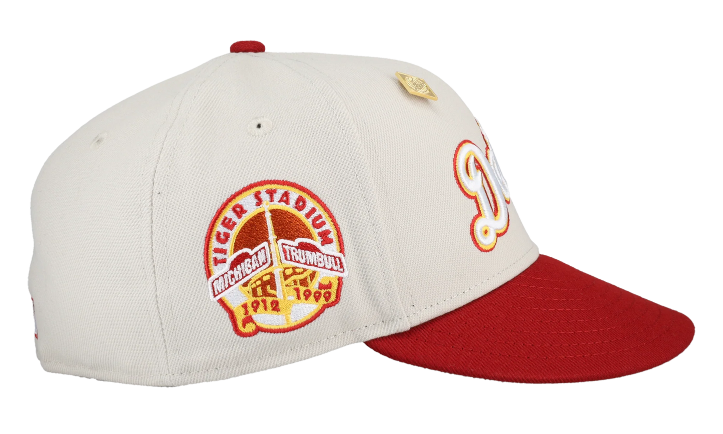 59FIFTY Detroit Tigers April 4th Collection Tiger Stadium Patch Fitted Hat "White / Red" 123451295289
