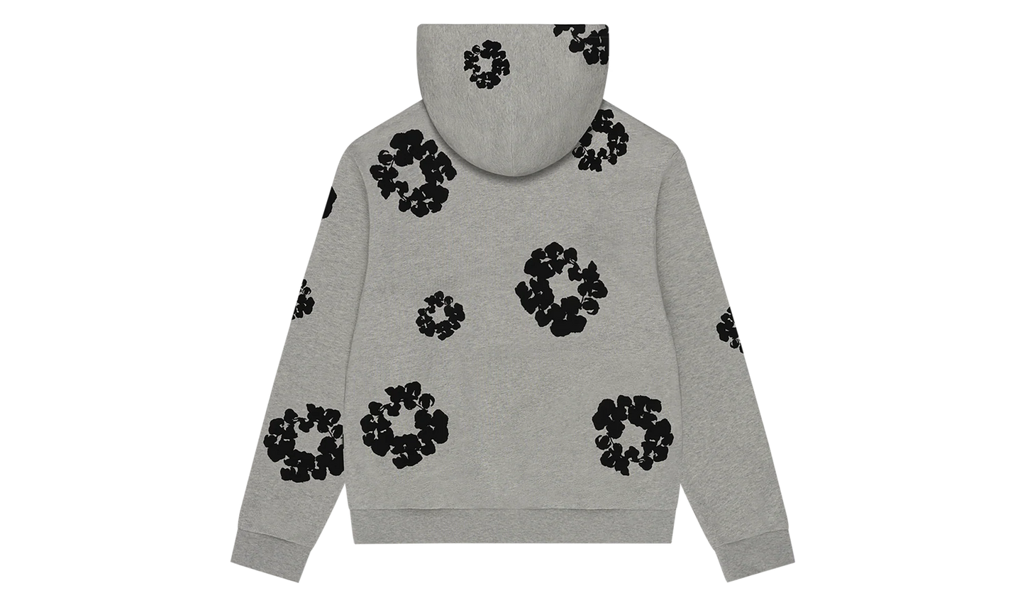 Black Cotton Wreath Hoodie "Grey" DT352