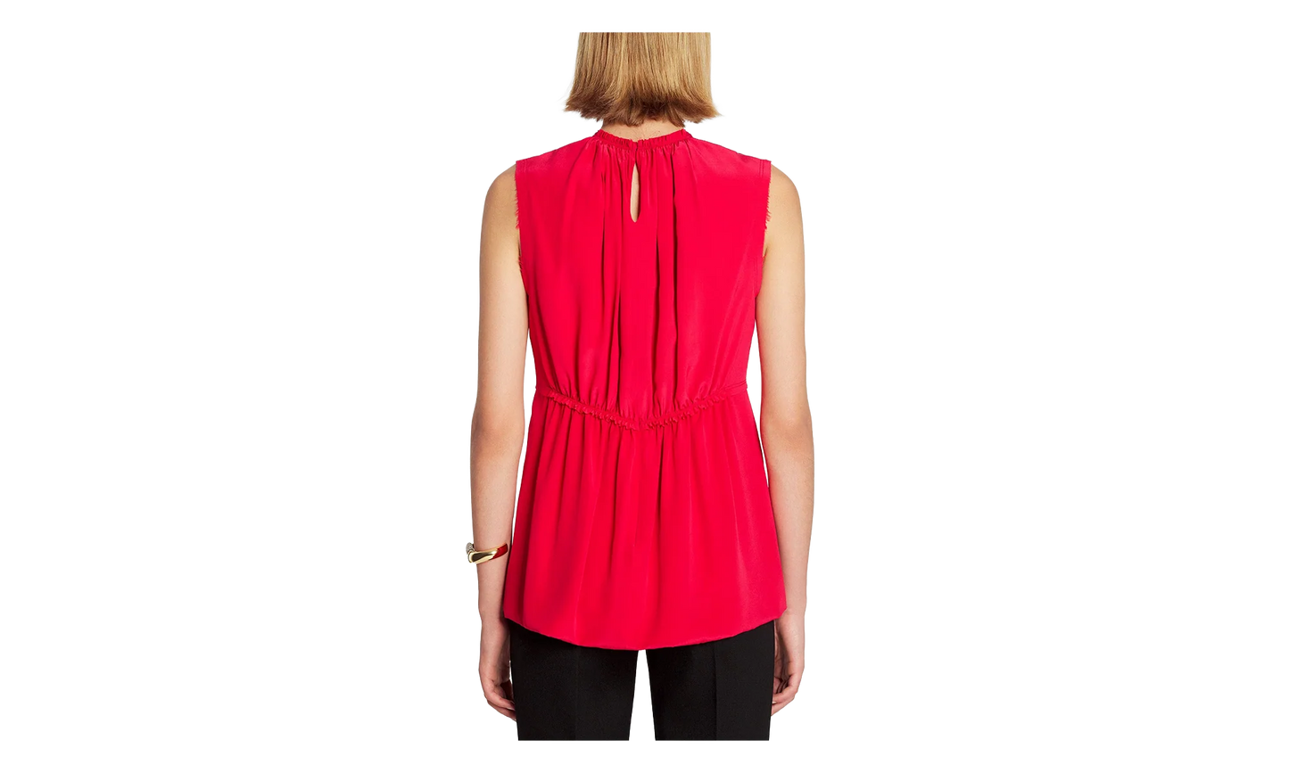 SILK SLEEVELESS WAISTED TOP "Red" RW TO0016 5735 A23 594