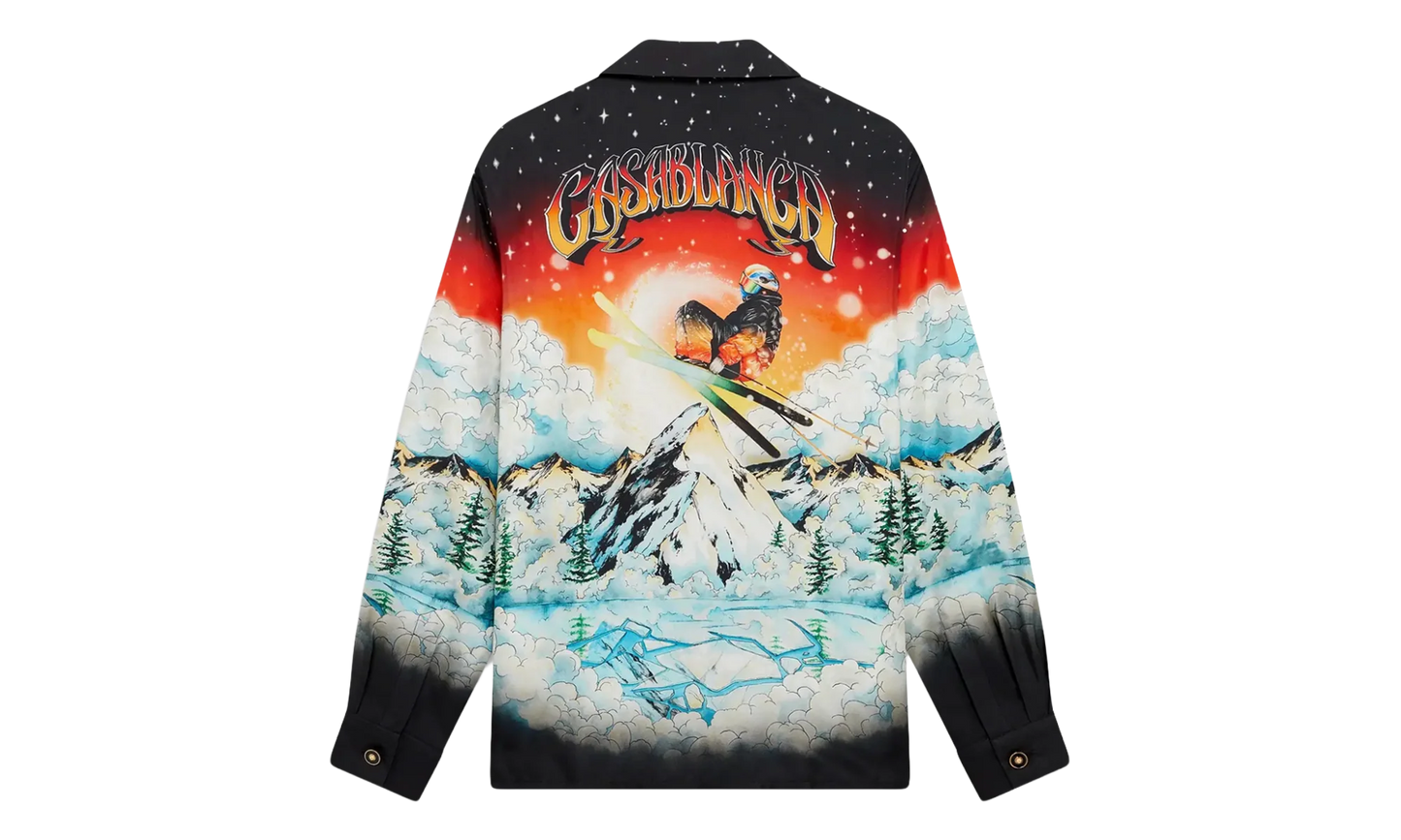 Cuban Collar Long-Sleeve Shirt "Ski Lake" M AW25 SH 006 06 EX SKI SKI