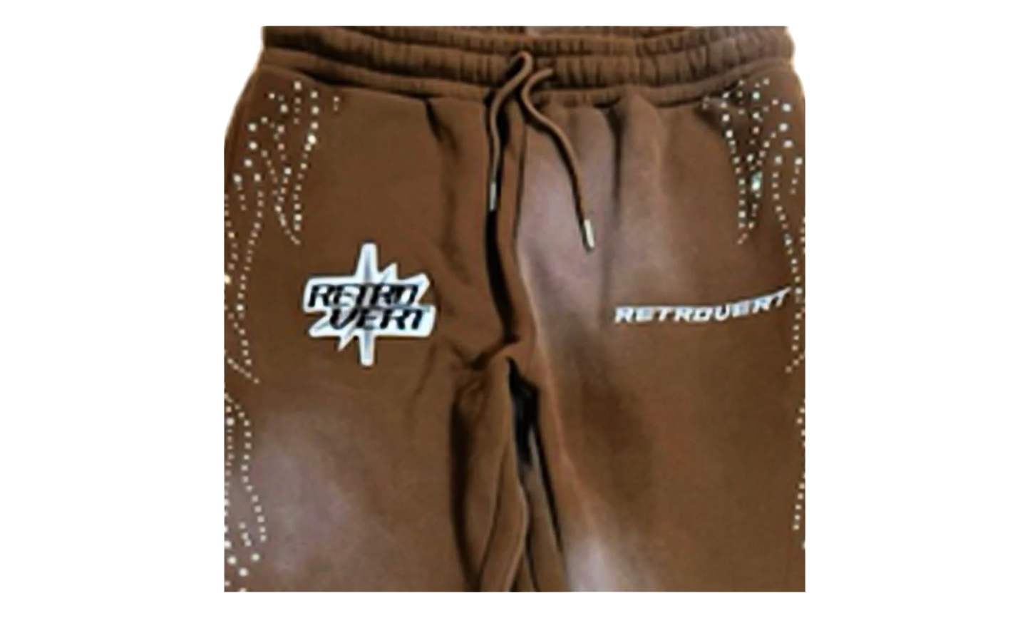 Rhinestone Sweatpants "Brown" RET027