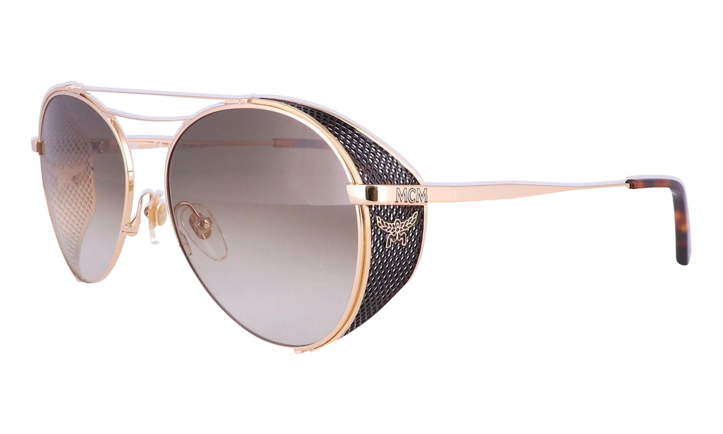 Double Bridge Aviator Sunglasses "Shiny Gold" MCM129S-739