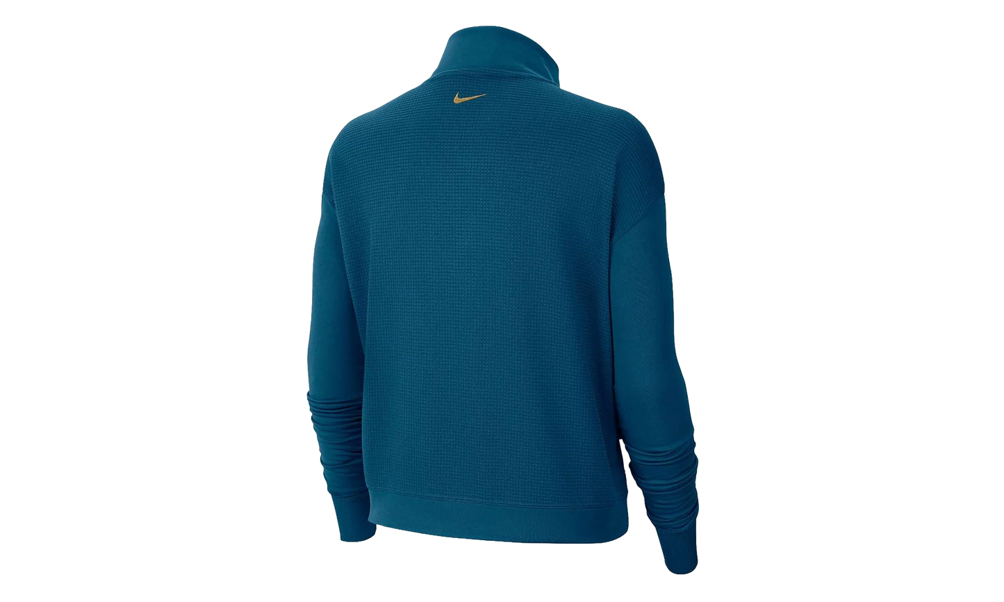 Icon Clash Midlayer Insulated Half Zip Top WMNS "Valerian Blue / Metallic Gold" CZ1624 460