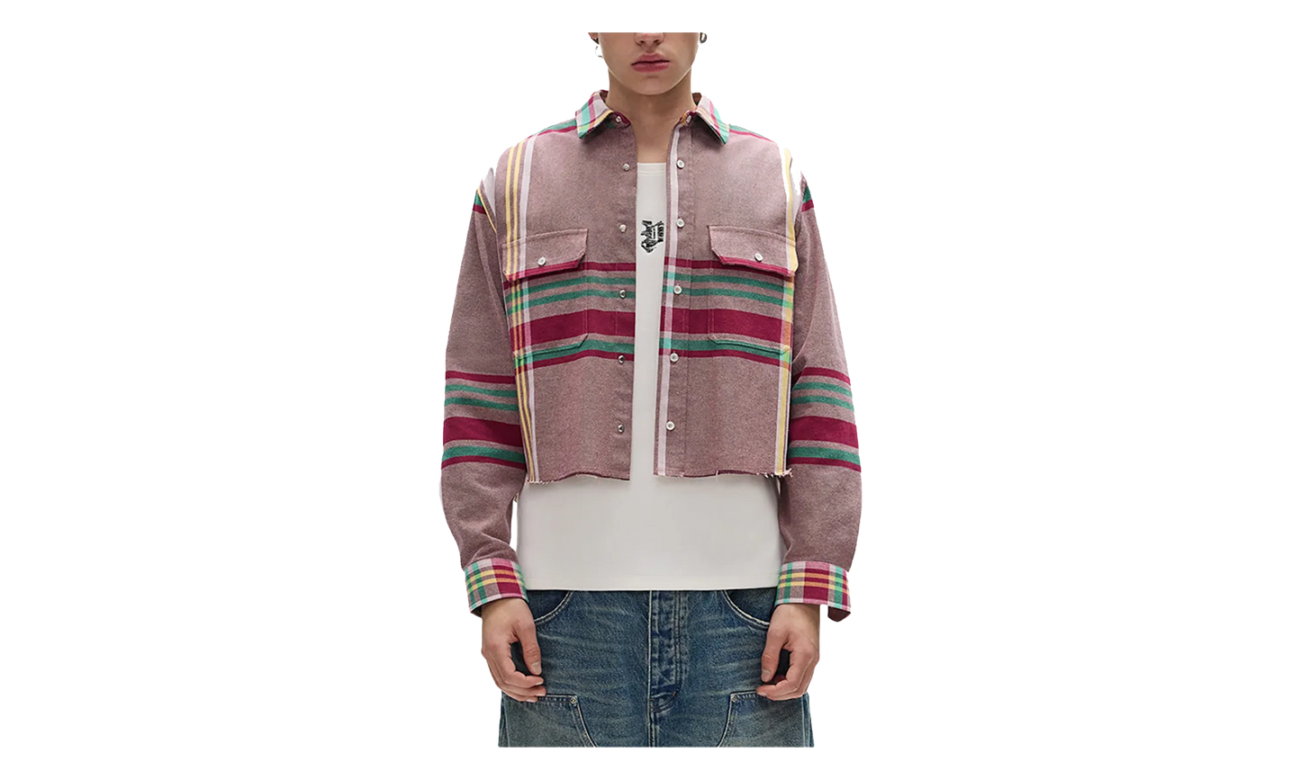 Fade LS Cropped "Purple Plaid" M3012 NPPS226