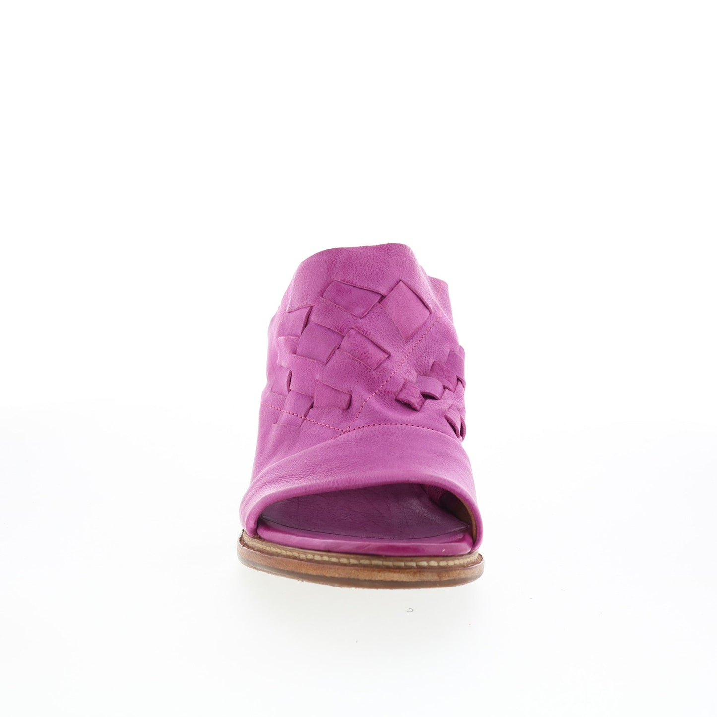 Benjy Womens Purple Leather Slip On Heeled Sandals Shoes