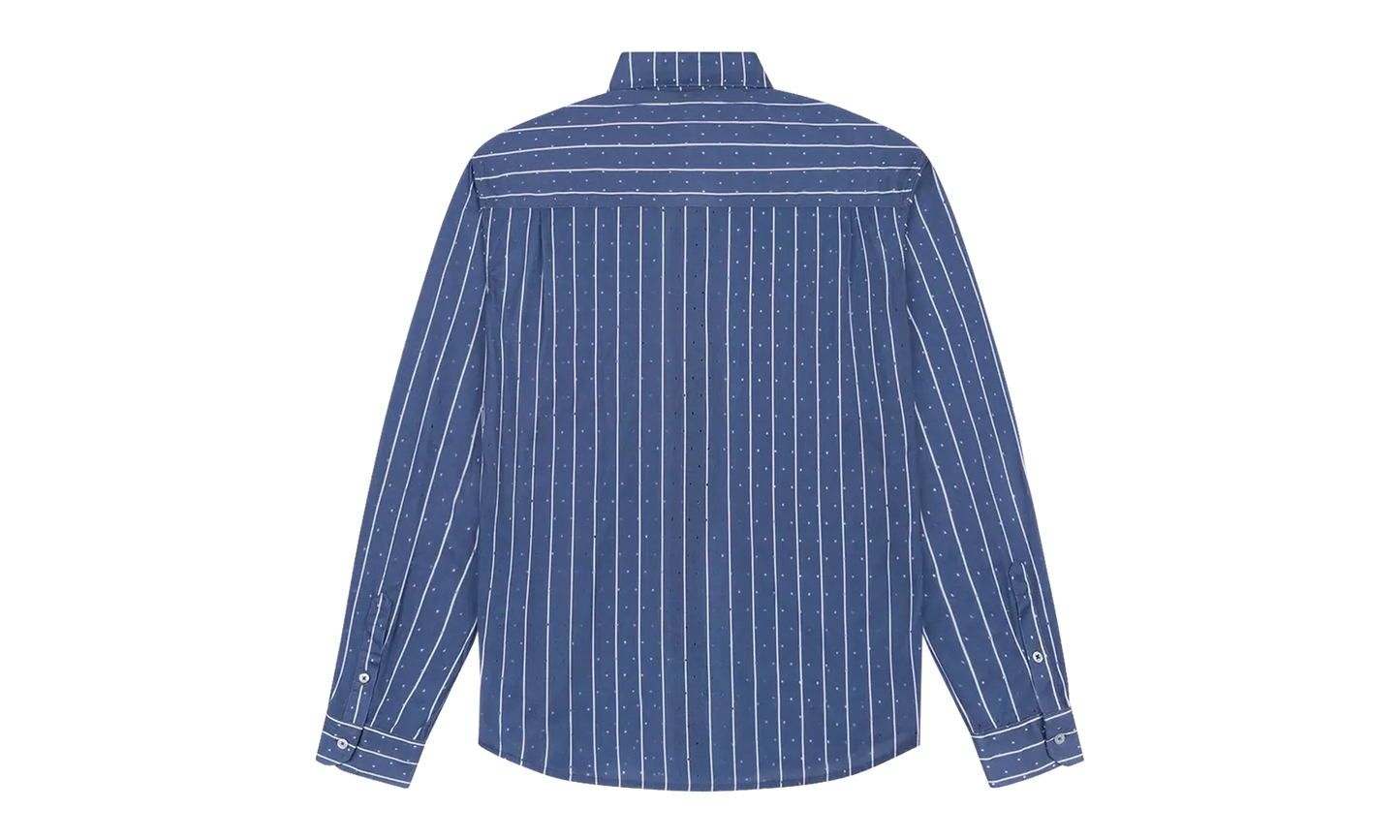 Coach Oxford Mesh Button Up Shirt "Blue" DT597