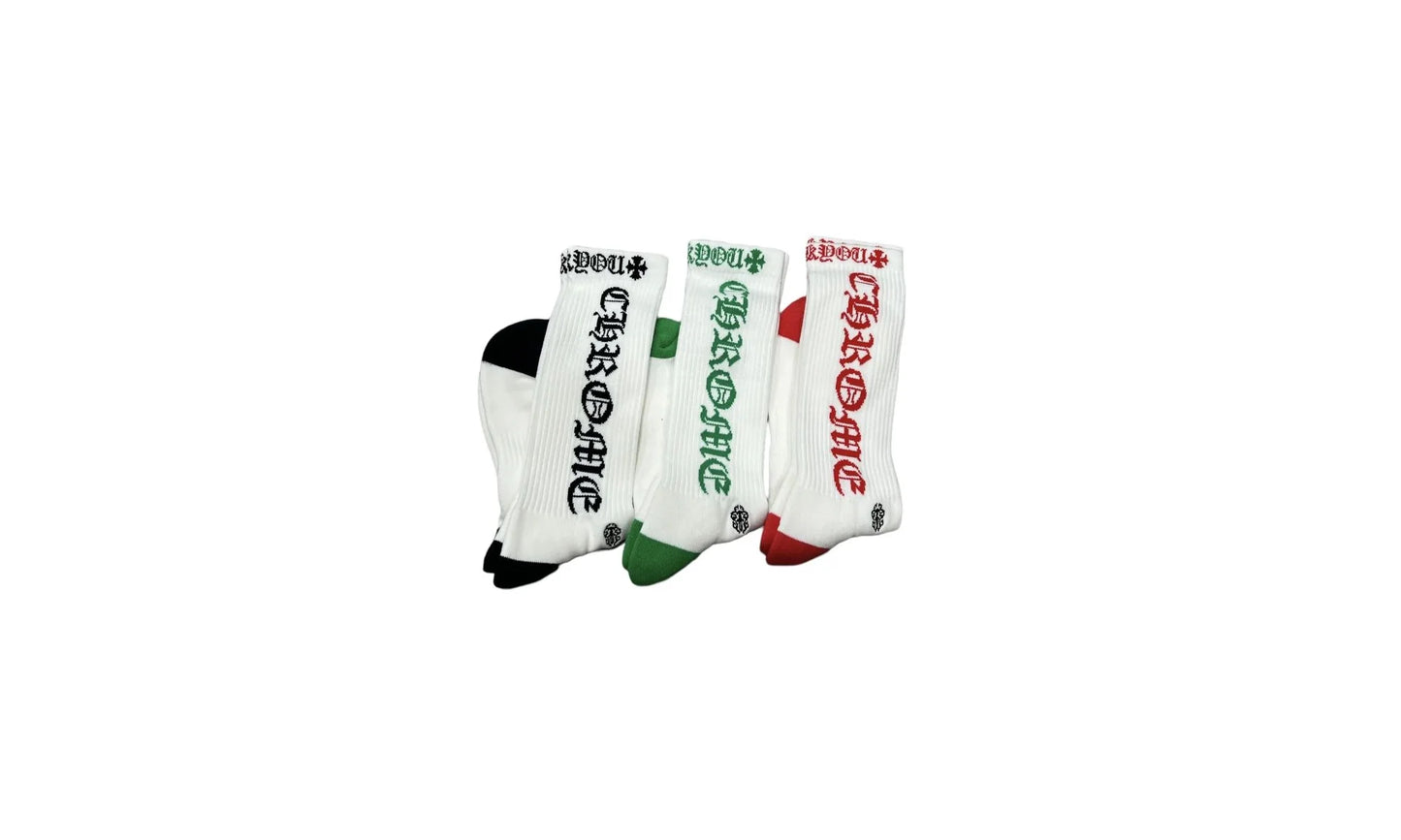 Fuck You Logo Socks (3 Pack) "White" CHRM0672