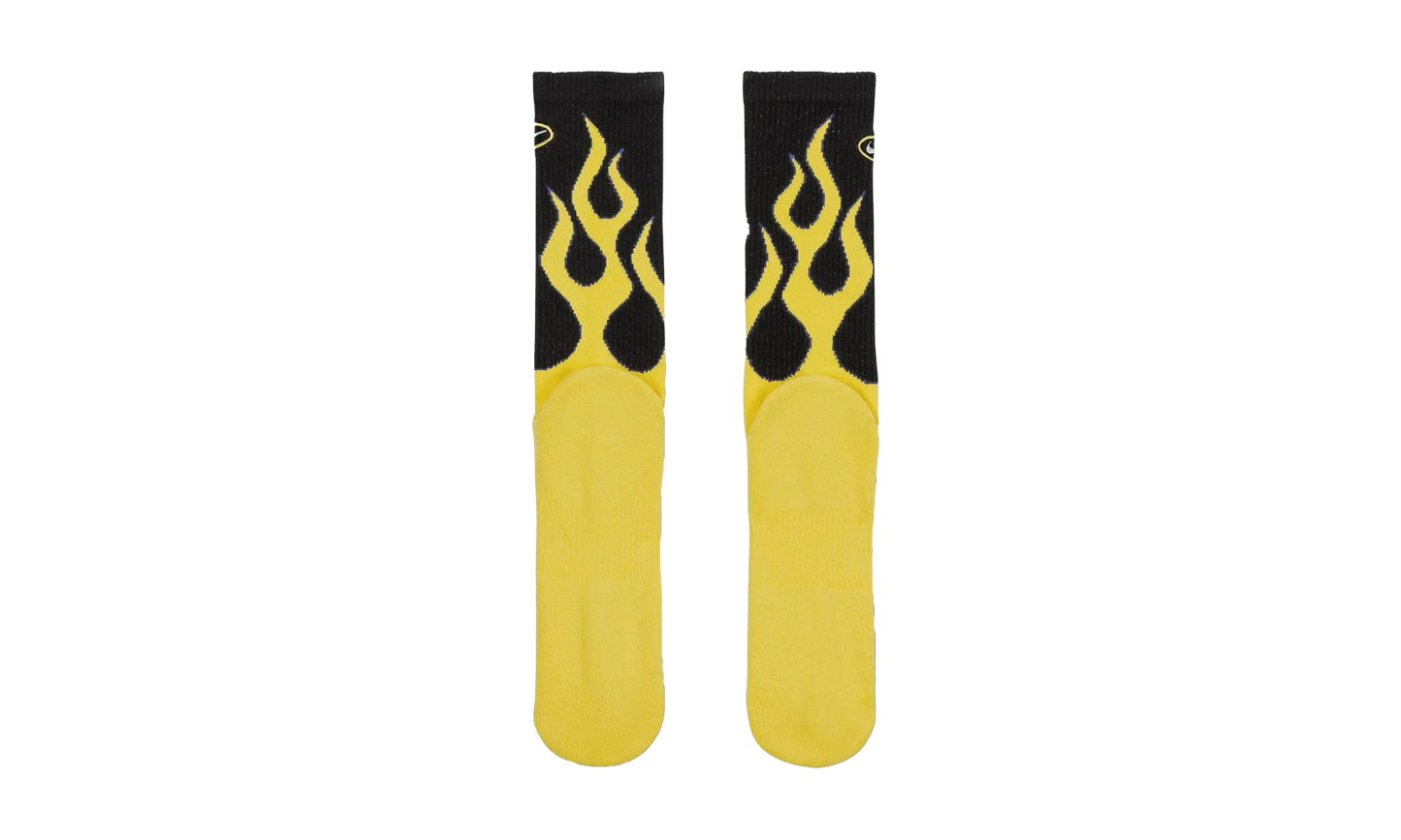 Everyday Plus Cushioned Crew Socks "Yellow Flames - (1 Pair)" IB2285 010