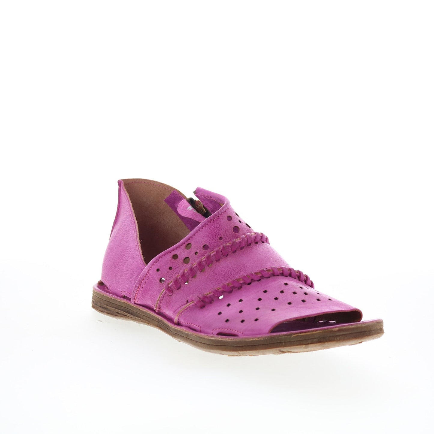 Reign Womens Purple Leather Zipper Strap Sandals Shoes