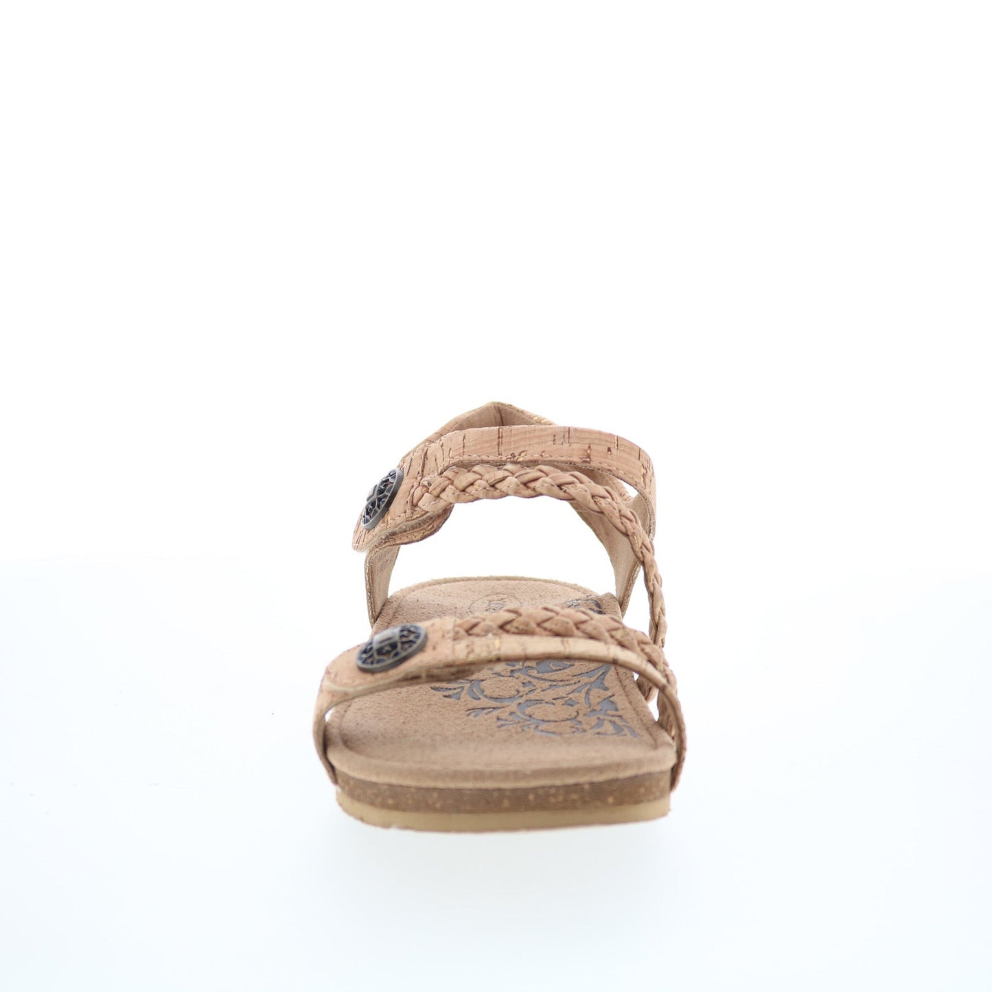 Aetrex Jillian Q Strap Braid SC364W Womens Brown Strap Sandals Shoes