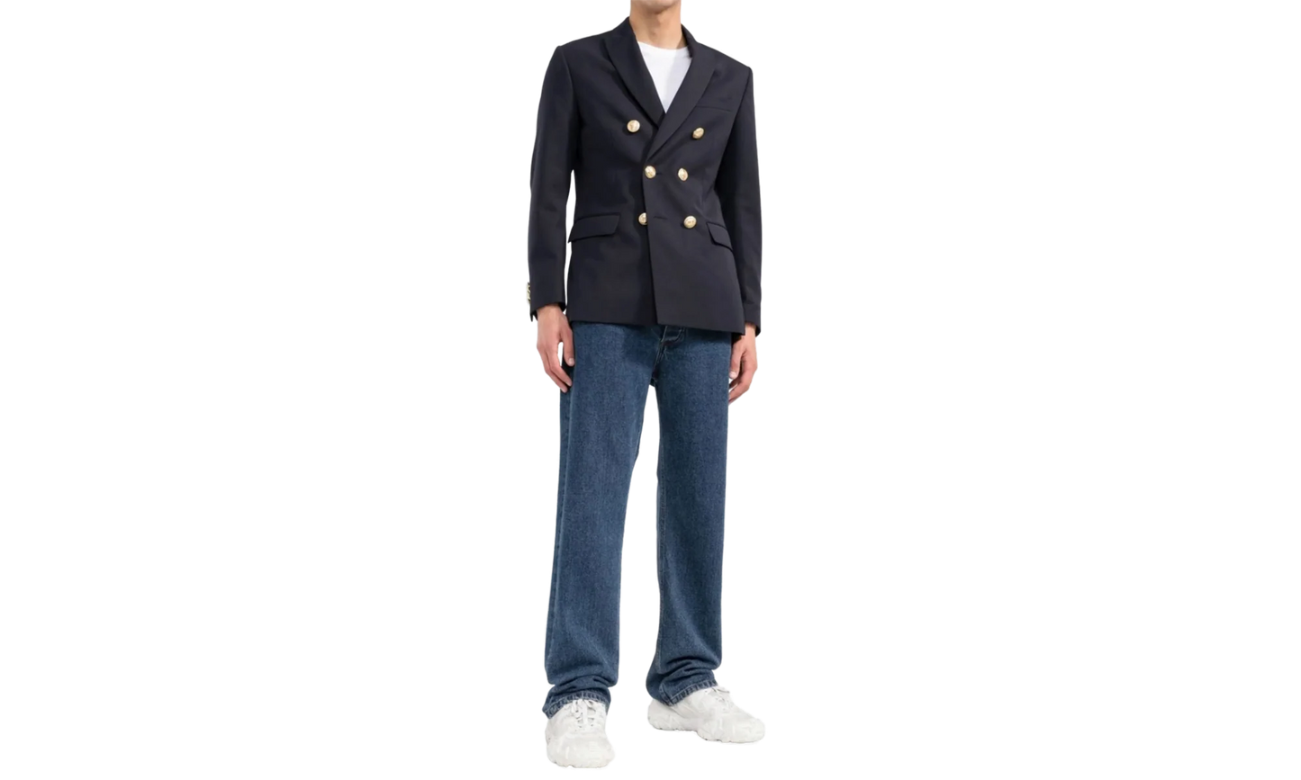 Embroidered Double Breasted Blazer "Navy" PMEN023S22FAB0014676