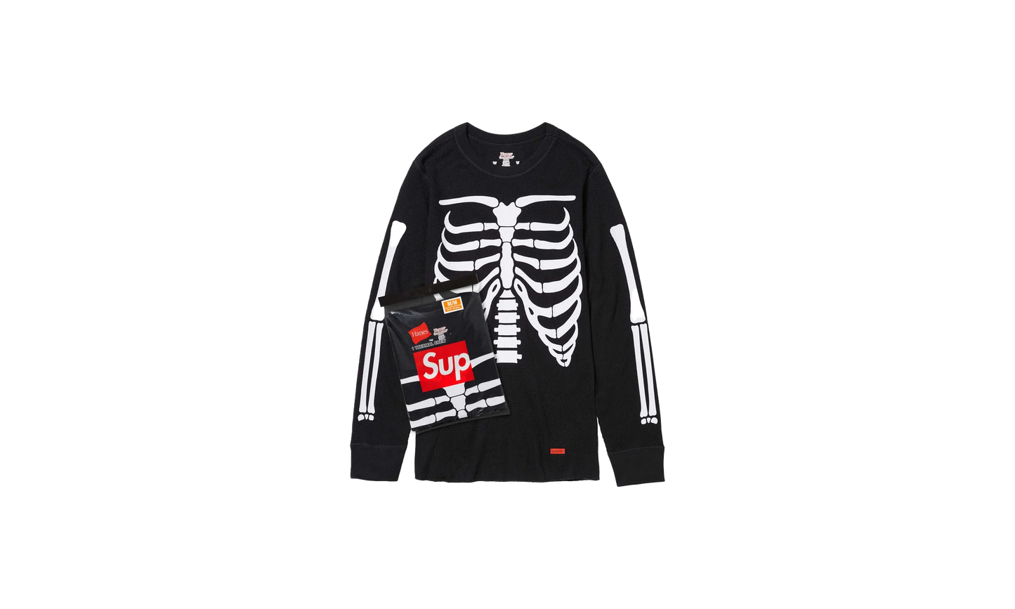 Hanes® Bones Thermal Crew (1 Pack) "FW24 Black" SU739