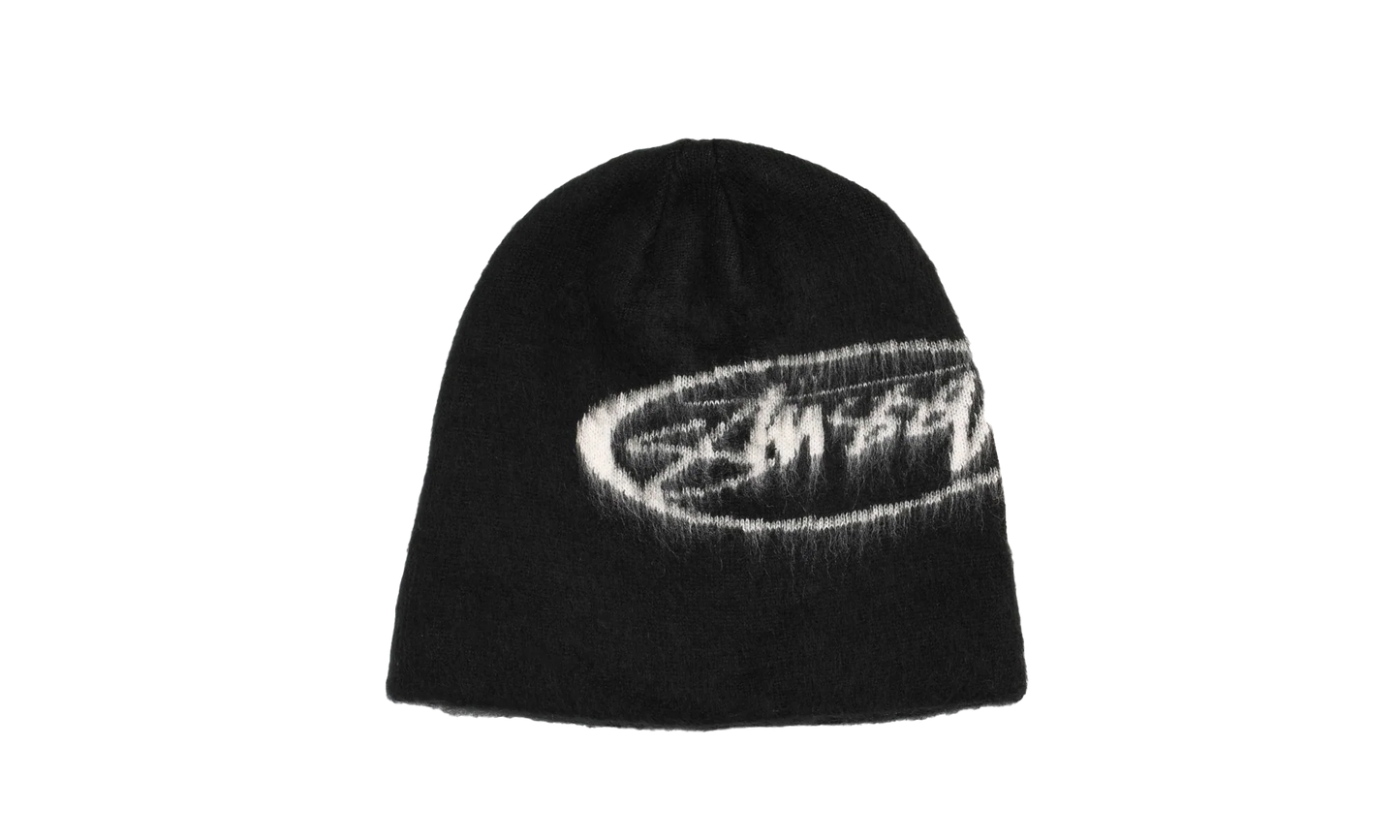 Brushed oval skullcap "Black" STUS330