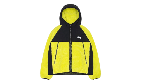 Sherpa Paneled Hooded Jacket "Lime" STUS393