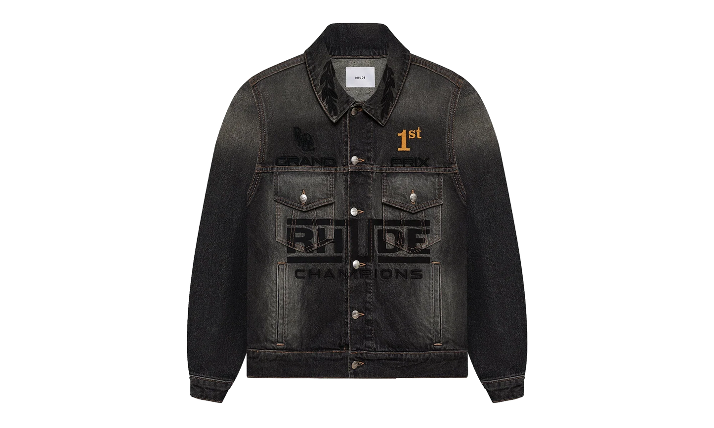 TIRE DENIM TRUCKER JACKET "AGOURA BLACK" RHFW25JA04012 3191