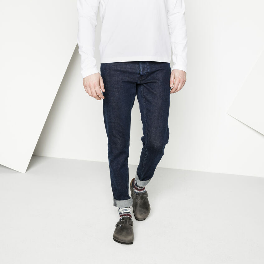 Boston Oiled Leather Soft Footbed Clog in Iron