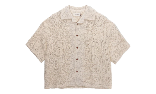 Mind Maze Crochet Camp Short-Sleeve Button Up "Natural" HTG260145 NAT
