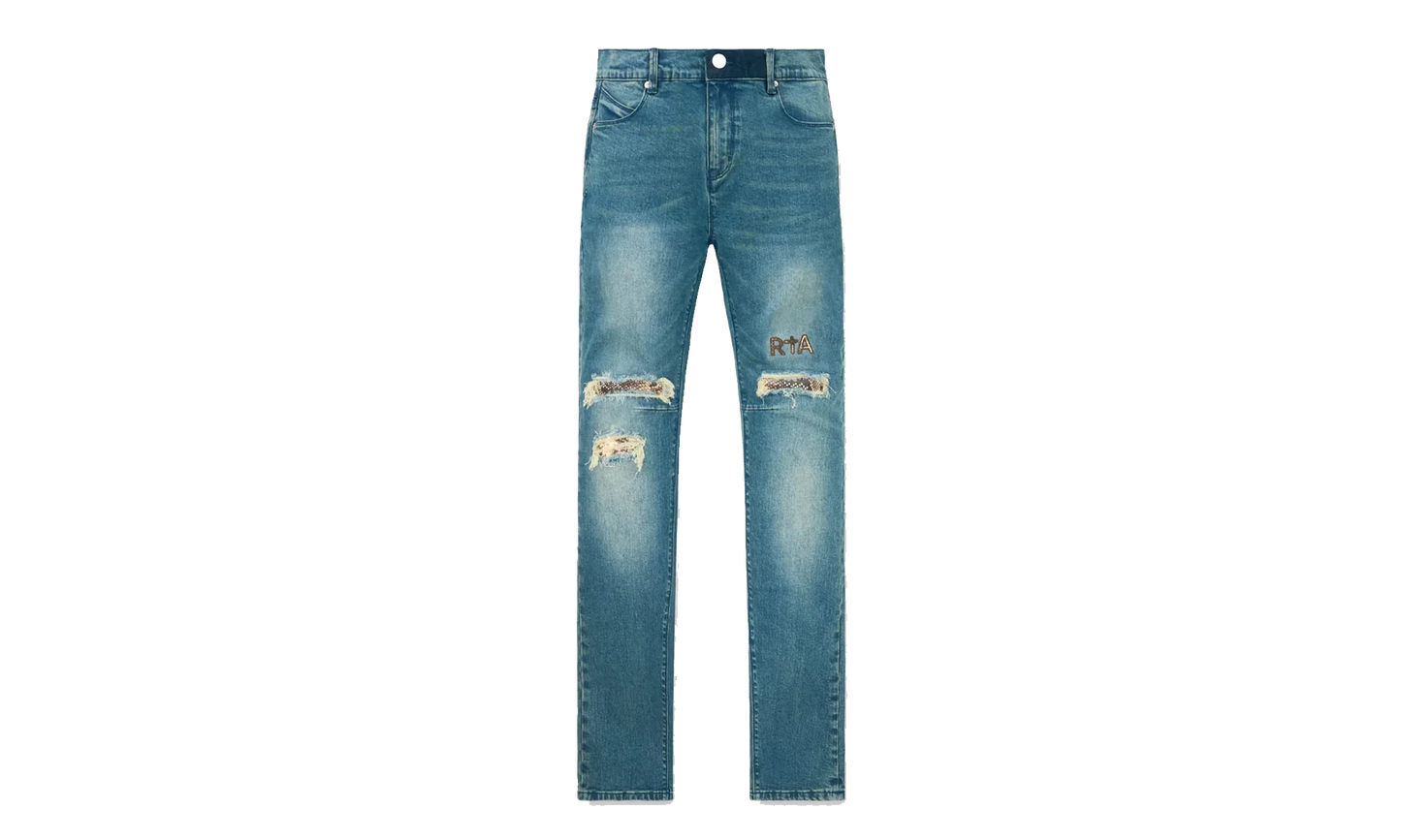 Bryant Skinny Jeans "Blue Distressed Snake" MSPTD900 B1205BLDSS