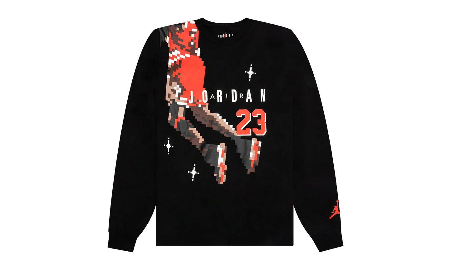 Jordan Slam Dunk Contest Holiday Long Sleeve Pixel T-Shirt "Black / Chile Red" DC9793 010