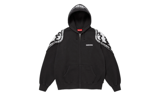 Wings Zip Up Hooded Sweatshirt "Black" SU27001