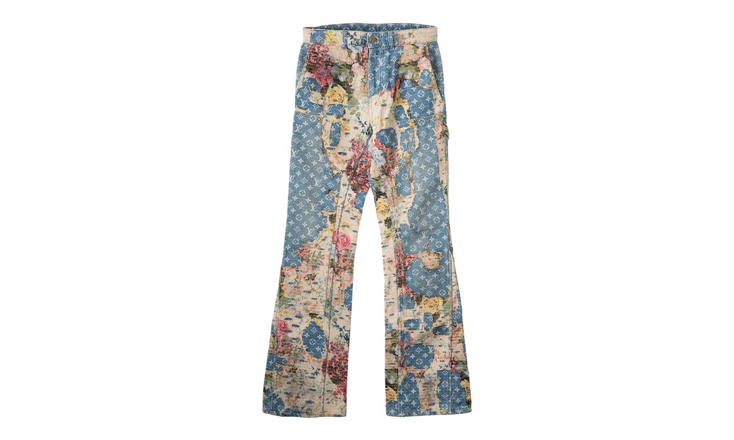 Floral Destroyed Carpenter Jeans "Indigo" LSFDCJI
