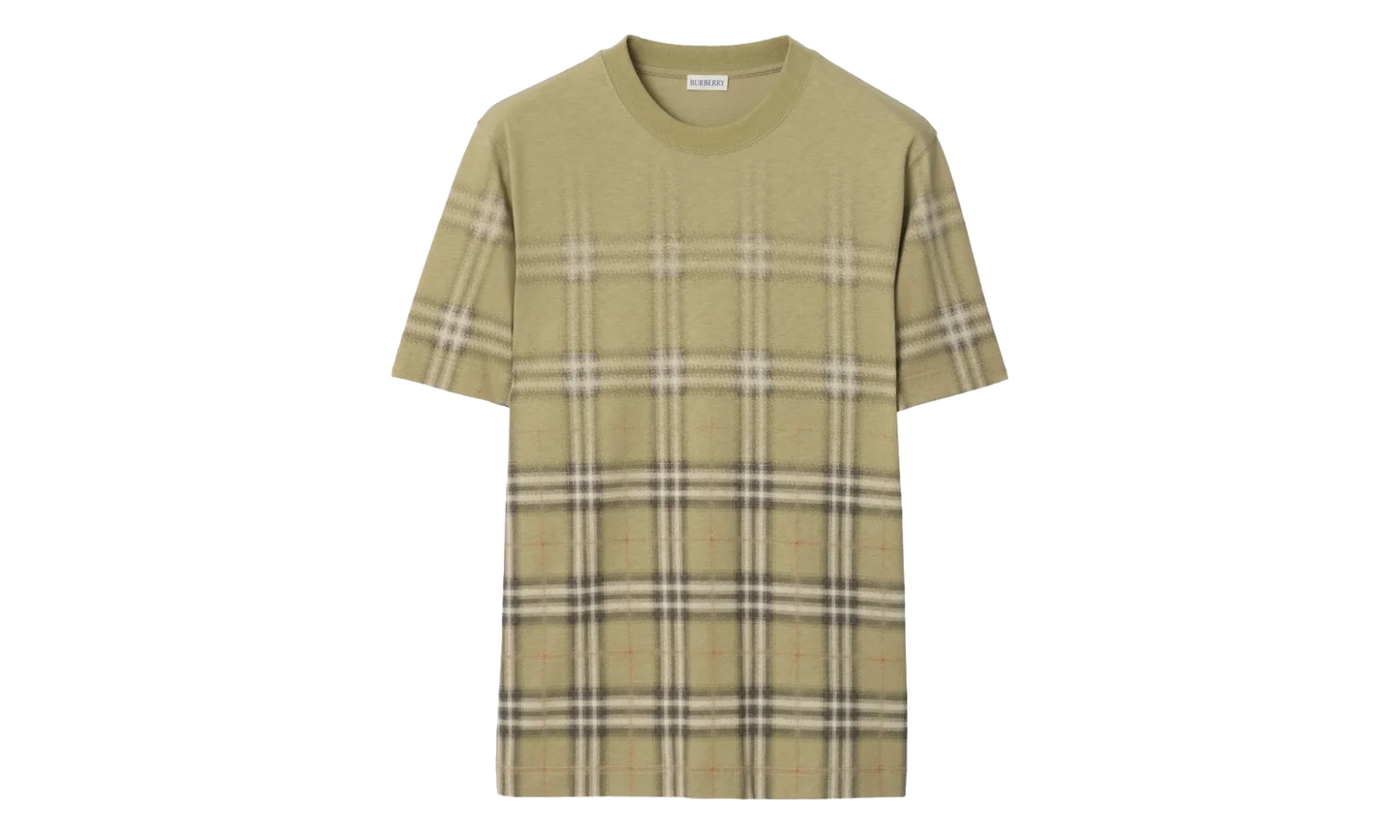 Gradient Check Cotton T-shirt "Glade Green" 8119023