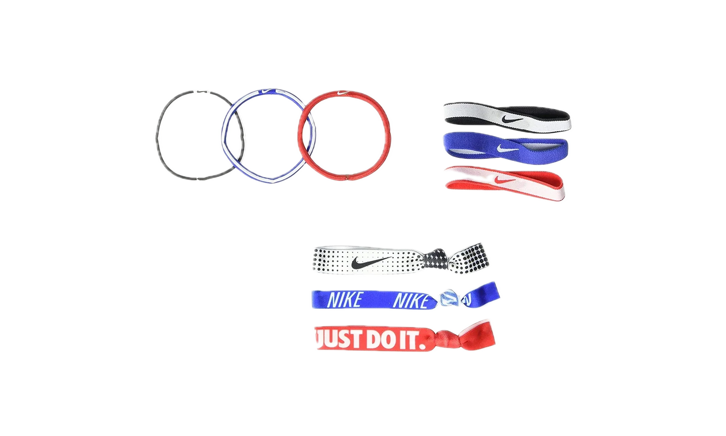 MIXED HAIRBANDS (9 Pack) "Game Royal / Black / University Red" N.JN.K8.925