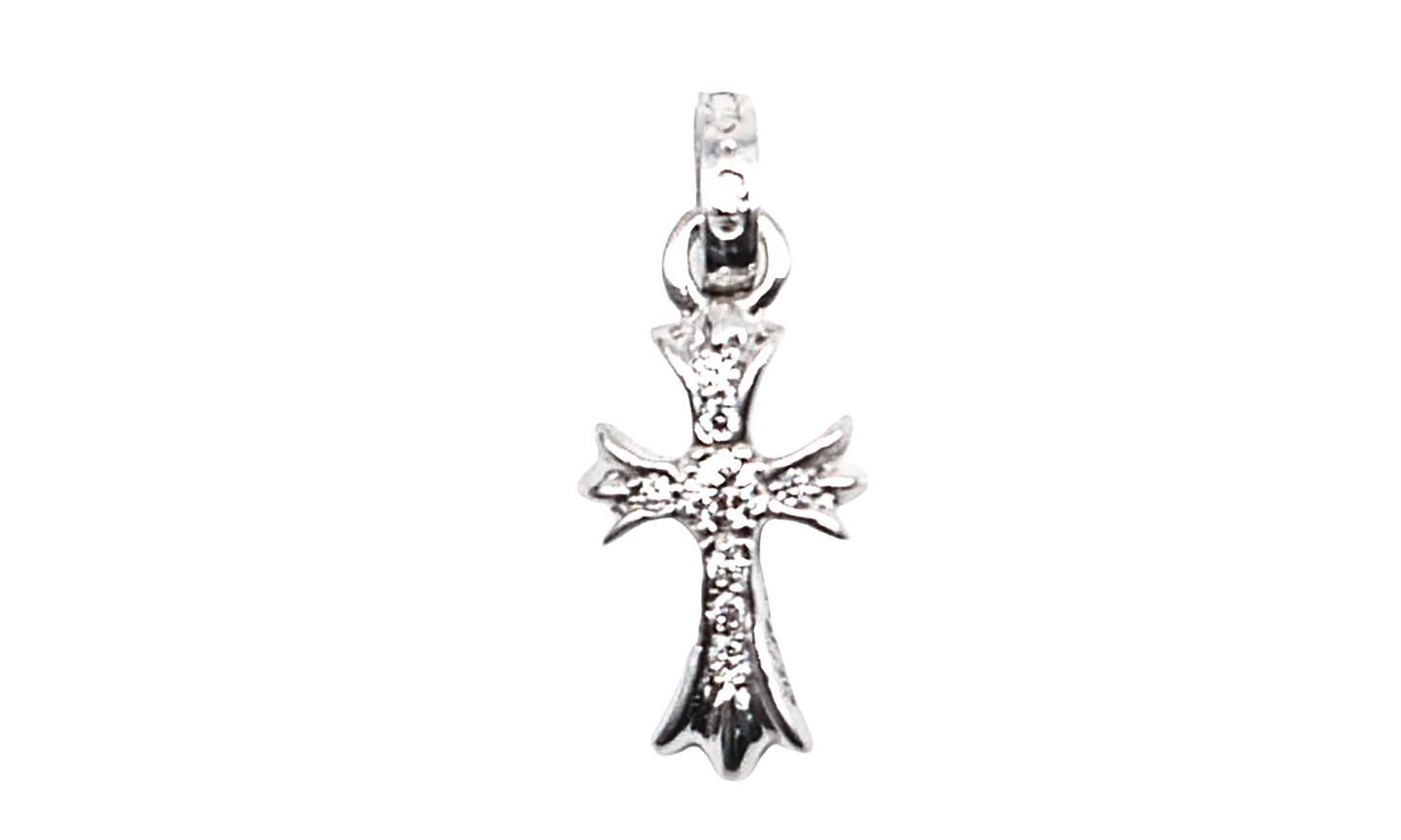 Diamonds Babyfat Cross Charm "18K White Gold" CHRM0813