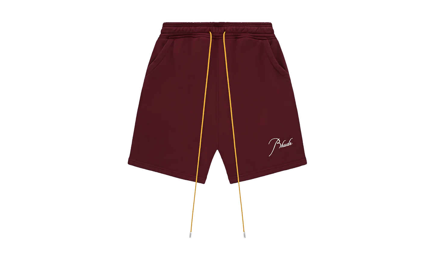 Logo Embroidered Drawstring Sweatshort "Burgundy" RHPF24SH04012
