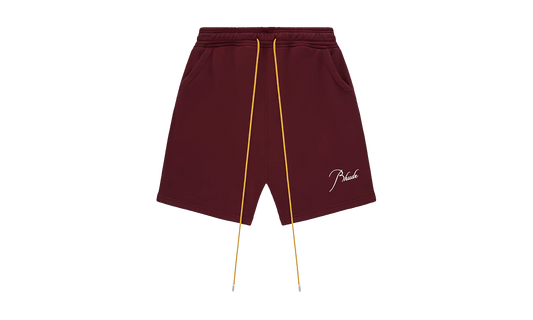Logo Embroidered Drawstring Sweatshort "Burgundy" RHPF24SH04012