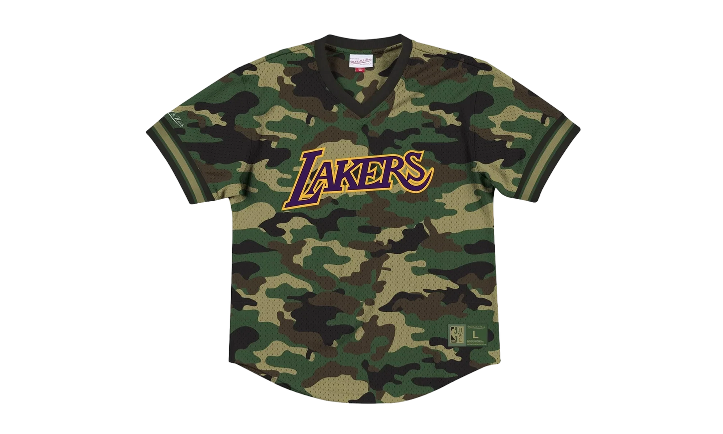 NBA Mesh V-Neck Tee "Los Angeles Lakers - Camo" MSPOMG18018 LALCMWD1