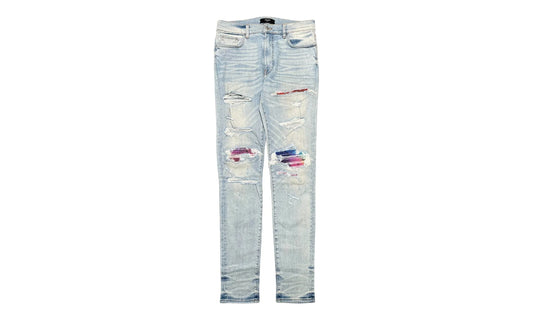 MX1 Bandana Patch Jeans "Light Indigo Rainbow" AMRBLI USED 1 NEW
