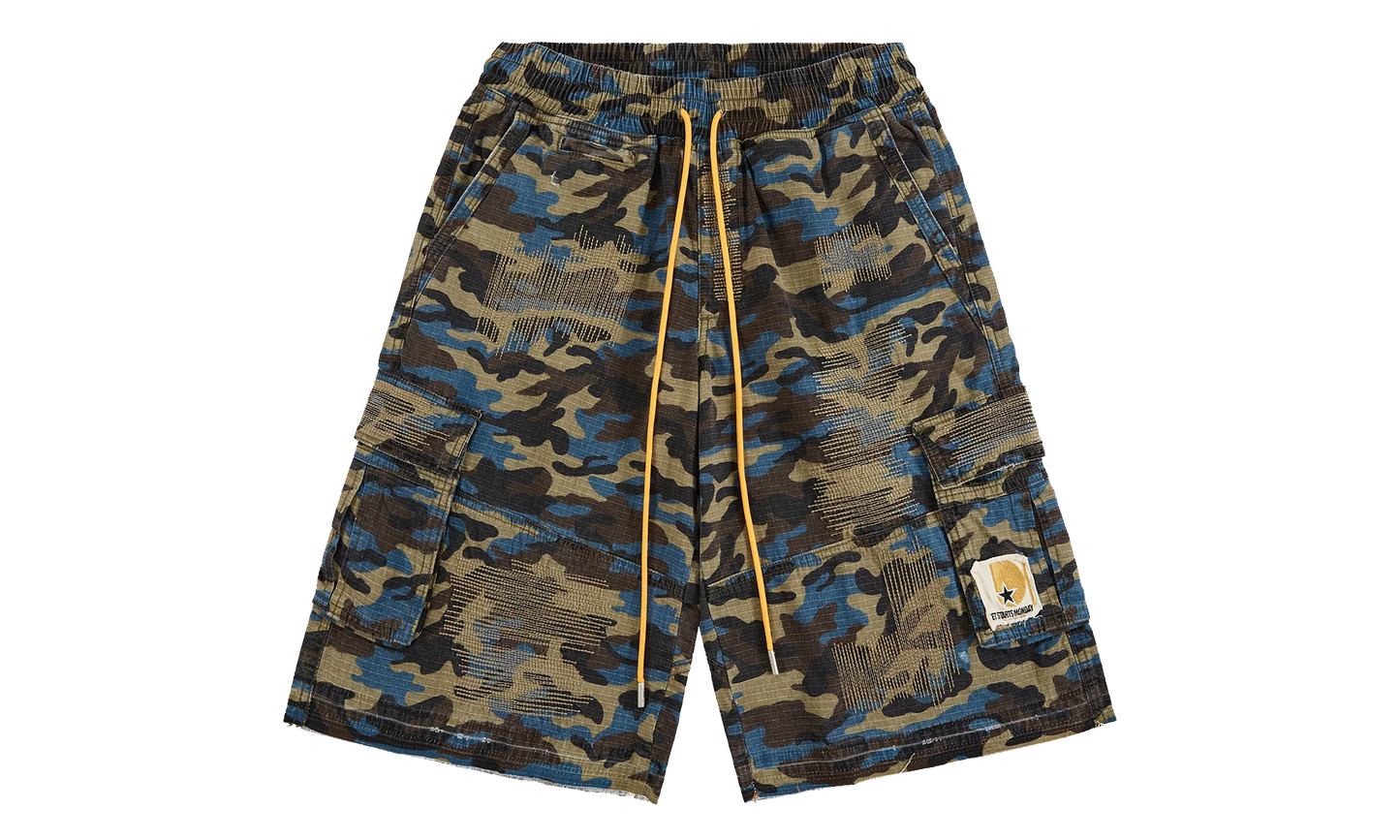 Camo Cargo Shorts "Blue" DSM S26 003