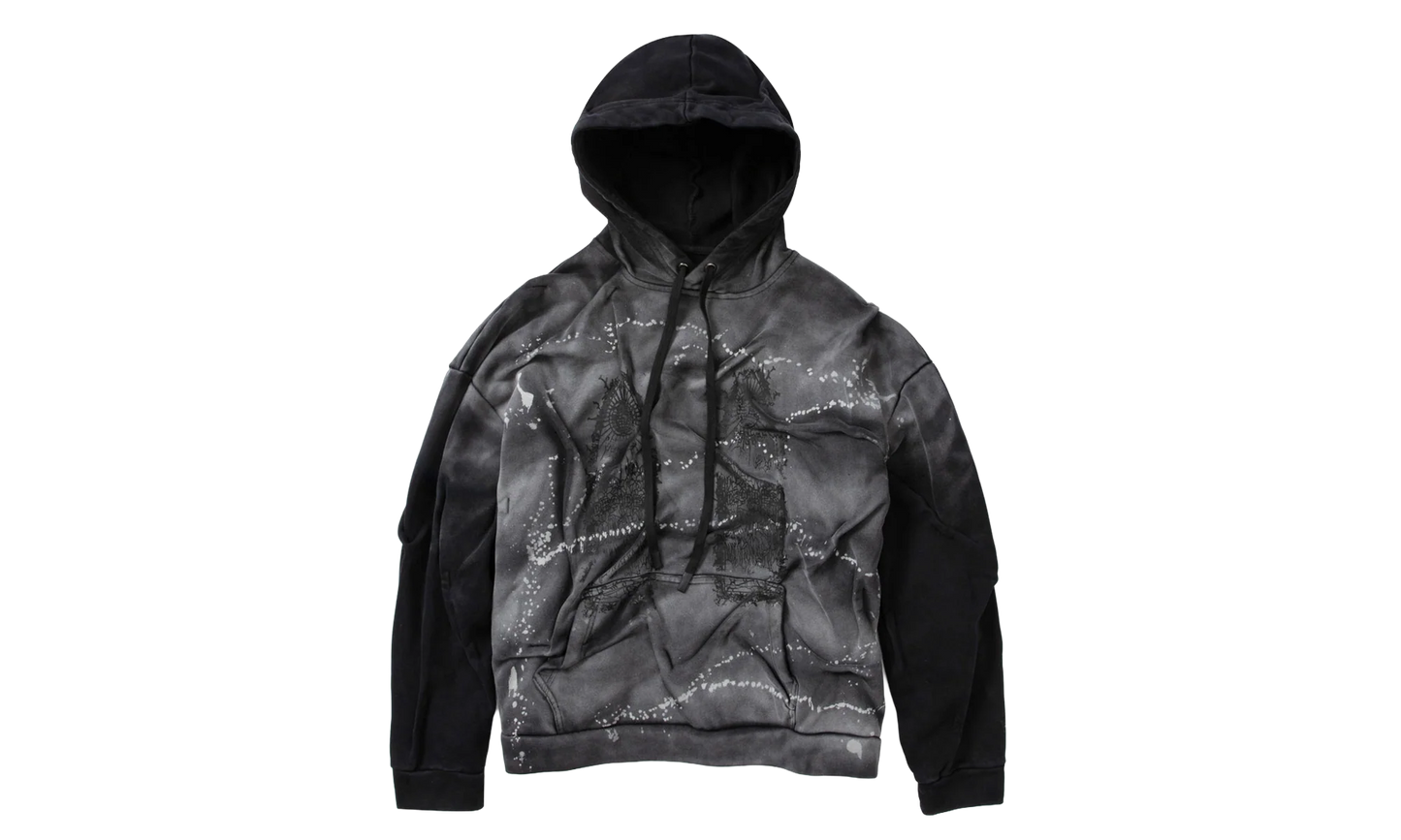 Gathered Thorn Window Hoodie "Black / Grey" CU6OFEQL