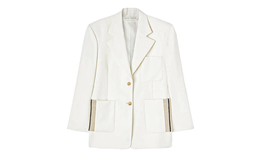 Single Breasted Tailored Blazer "White" PWEN028S23FAB0020403