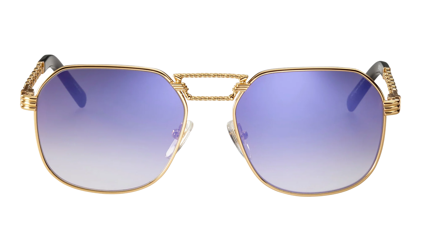 CEO Equestrian 24KT "Yellow Gold / Midnight Blue Gradient Flash Purple Flat" EQCE2 0004 20A1