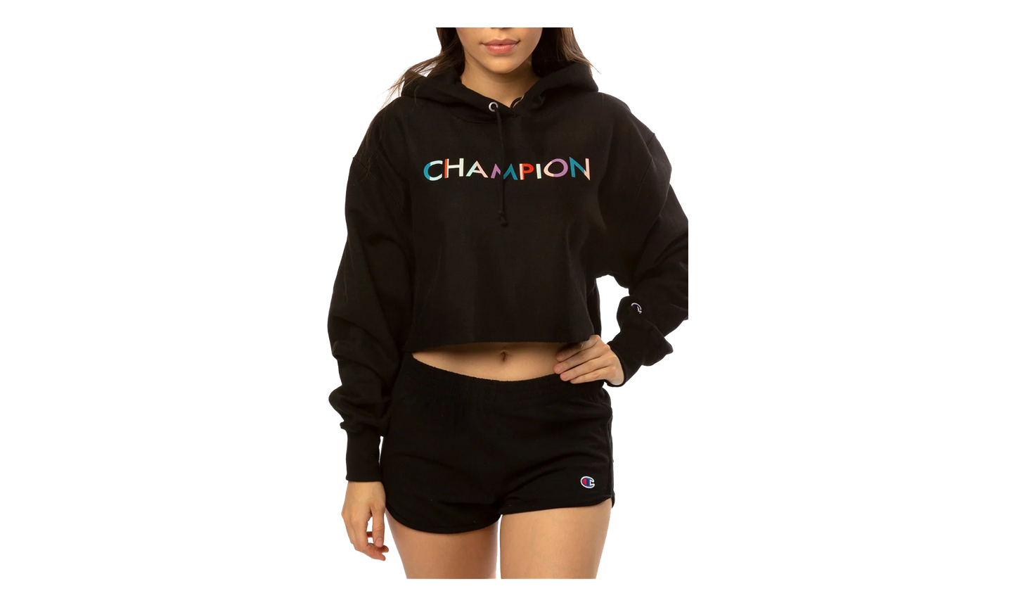 C-Life Reverse Weave Cropped Hoodie WMNS "Black" WL659 586389 003