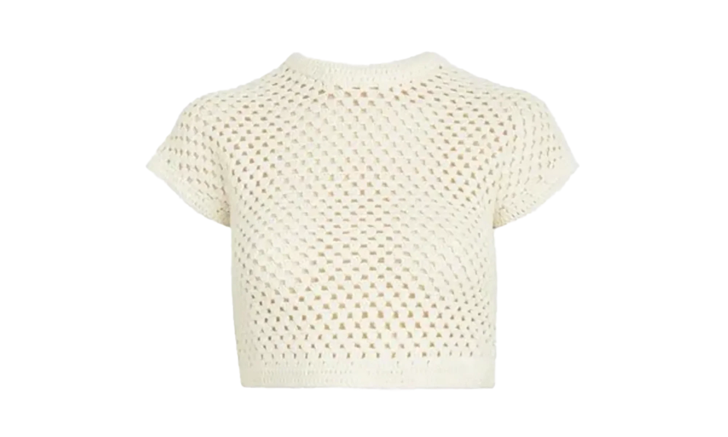 Rhea Knit Cropped Tee WMNS "Cream" KHW030308 112