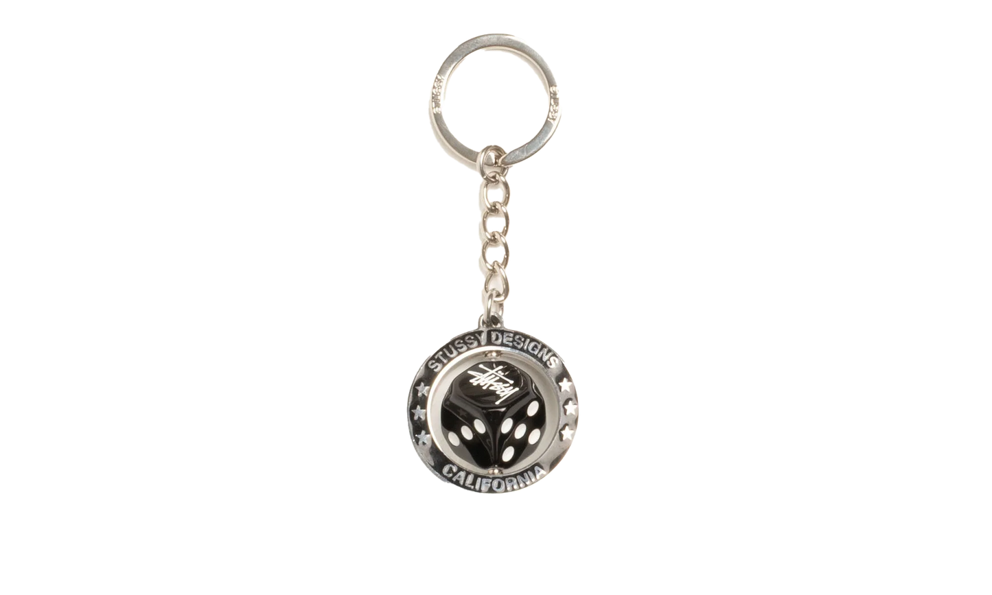 SPINNING DICE KEYCHAIN "Silver" STUS331