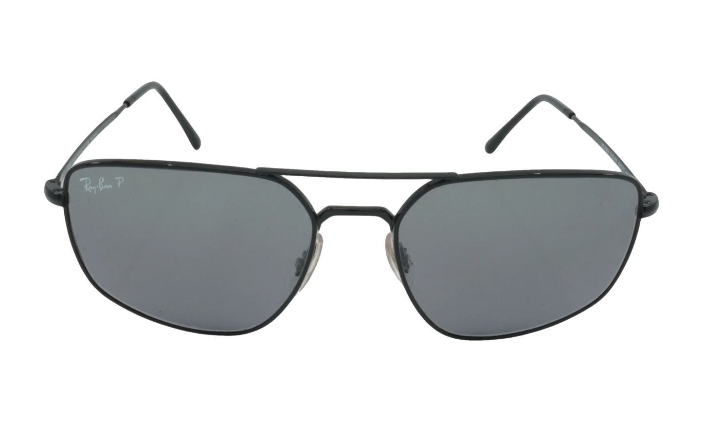SQUARE POLARIZED SUNGLASSES "POLISHED BLACK" RB3666-002-K3_56
