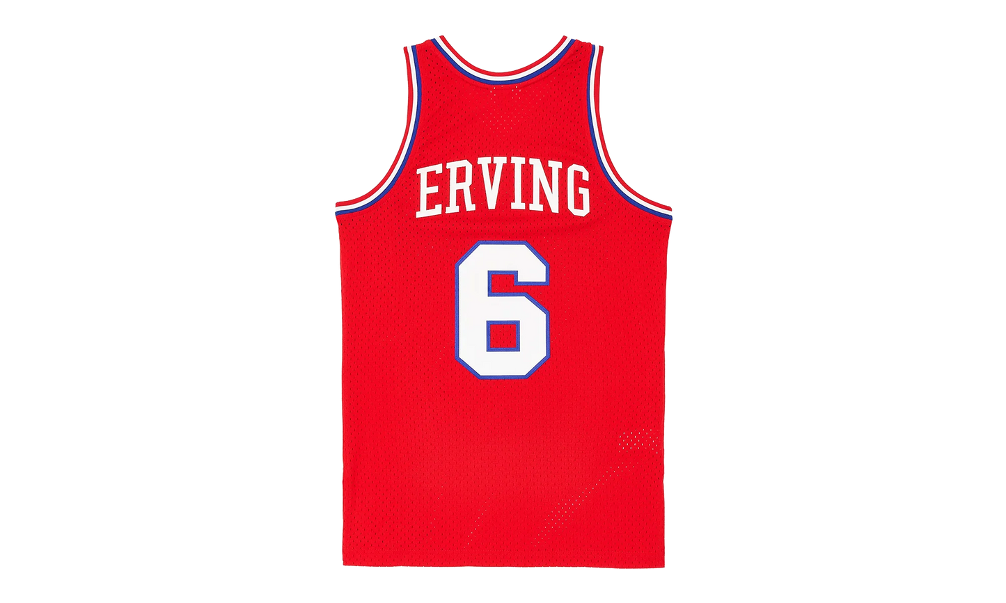 1982-83 Julius Erving Philidelphia 76ers Swingman Jersey "Red Multi" MN1982 83JEP76SJ