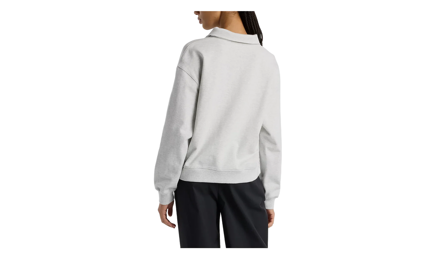 French Terry Polo Sweatshirt WMNS "Ash Heather" WT51513AHH
