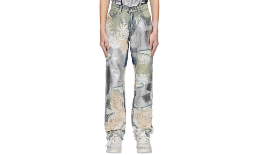 Metal Lace Jeans "Sky" 232389M186003